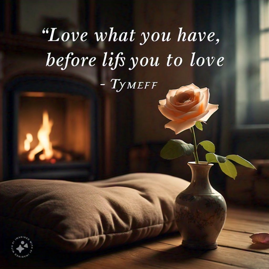Love what you have, before life teaches you to love