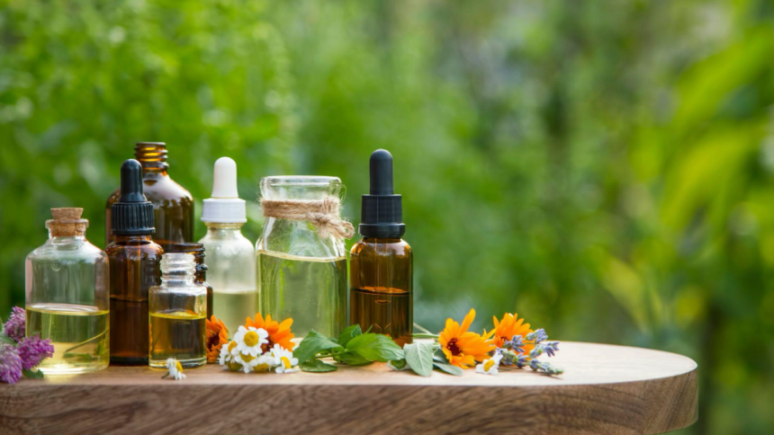 assortment of essential and massage oils