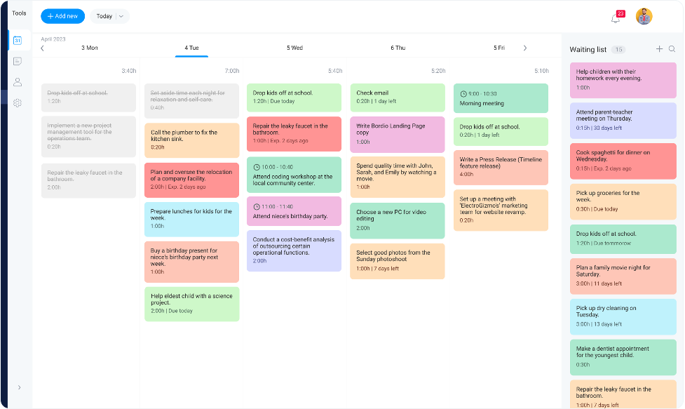 A free task organizer from Bordio